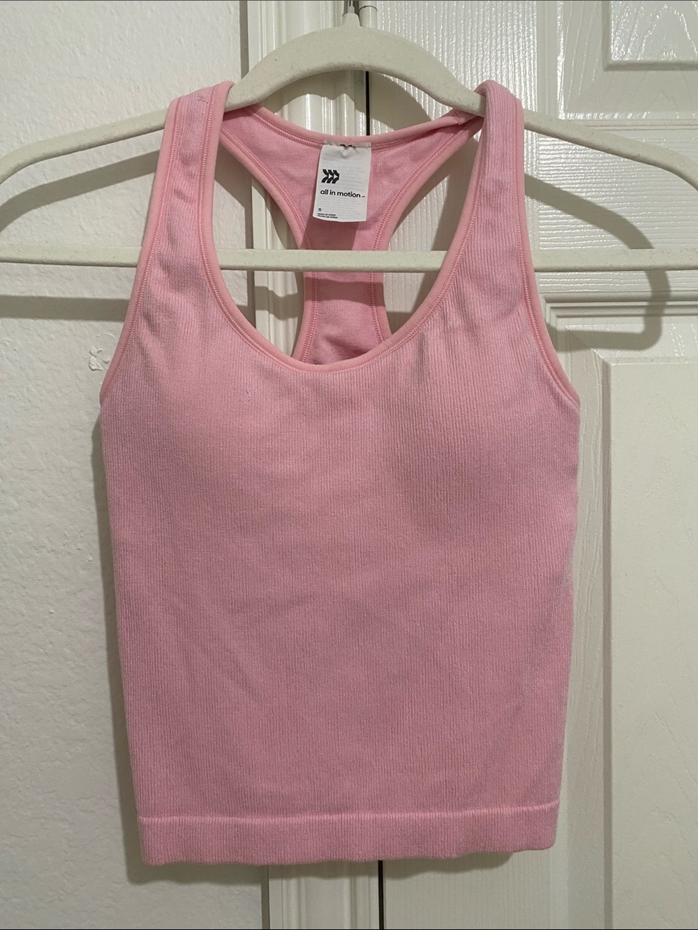 All in Motion Light Pink Ribbed Racerback Tank
